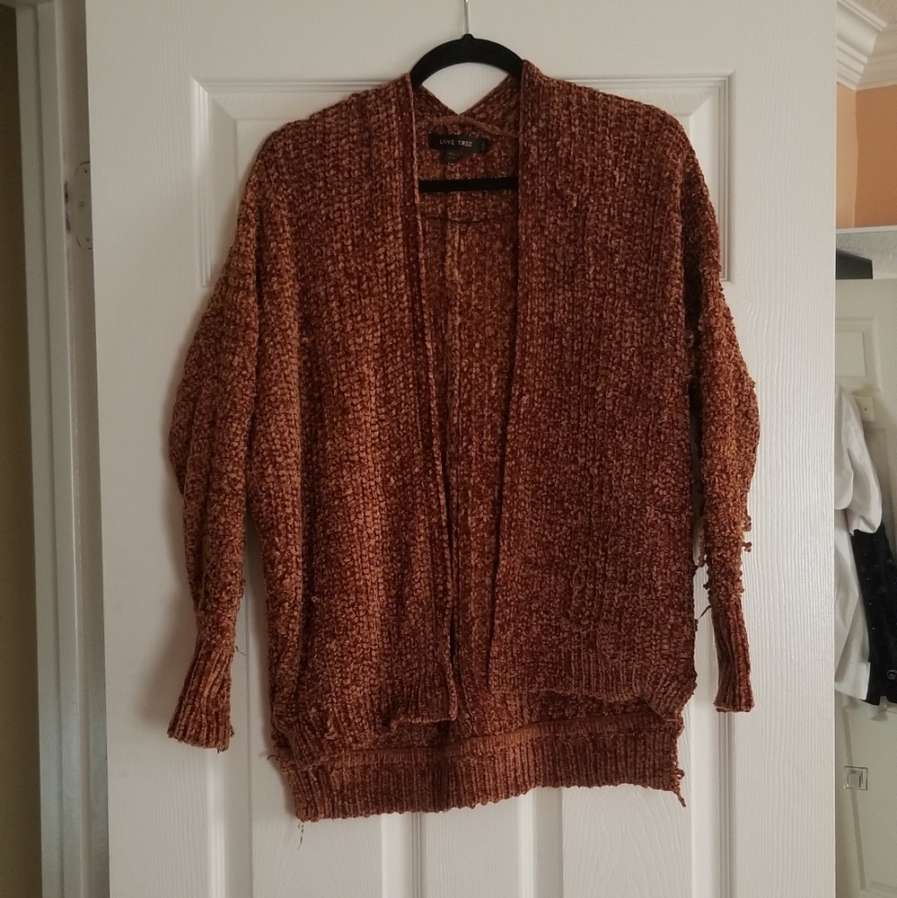 Brown knit cardigan